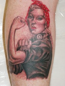 ruby the riveter portrait tattoo Tauranga New Zealand