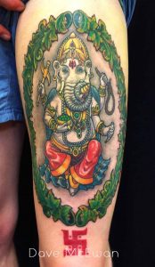 Hindi Ganesha tattoo Tauranga New Zealand