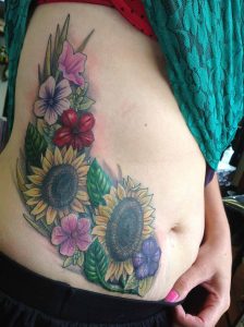 sun flower tattoo Tauranga New Zealand
